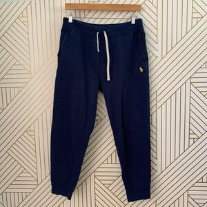 Polo Ralph Lauren Cotton blend Navy blue Fleece Drawstring Sweat pant jogger M
